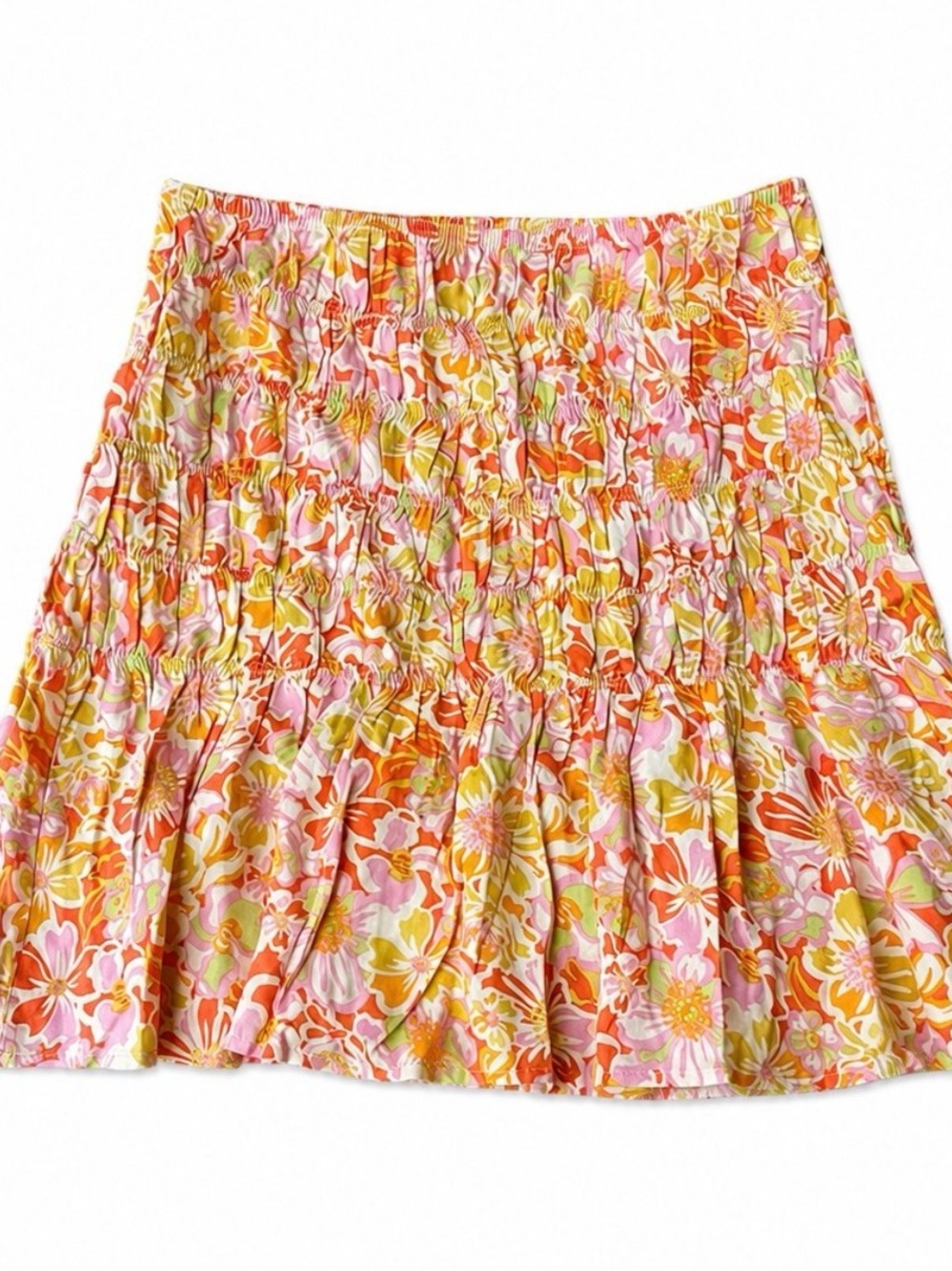 Rhythm Evangeline Floral Mini Skirt Pink Orange NWT Size Medium